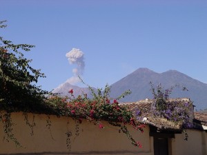 Erupting volcano